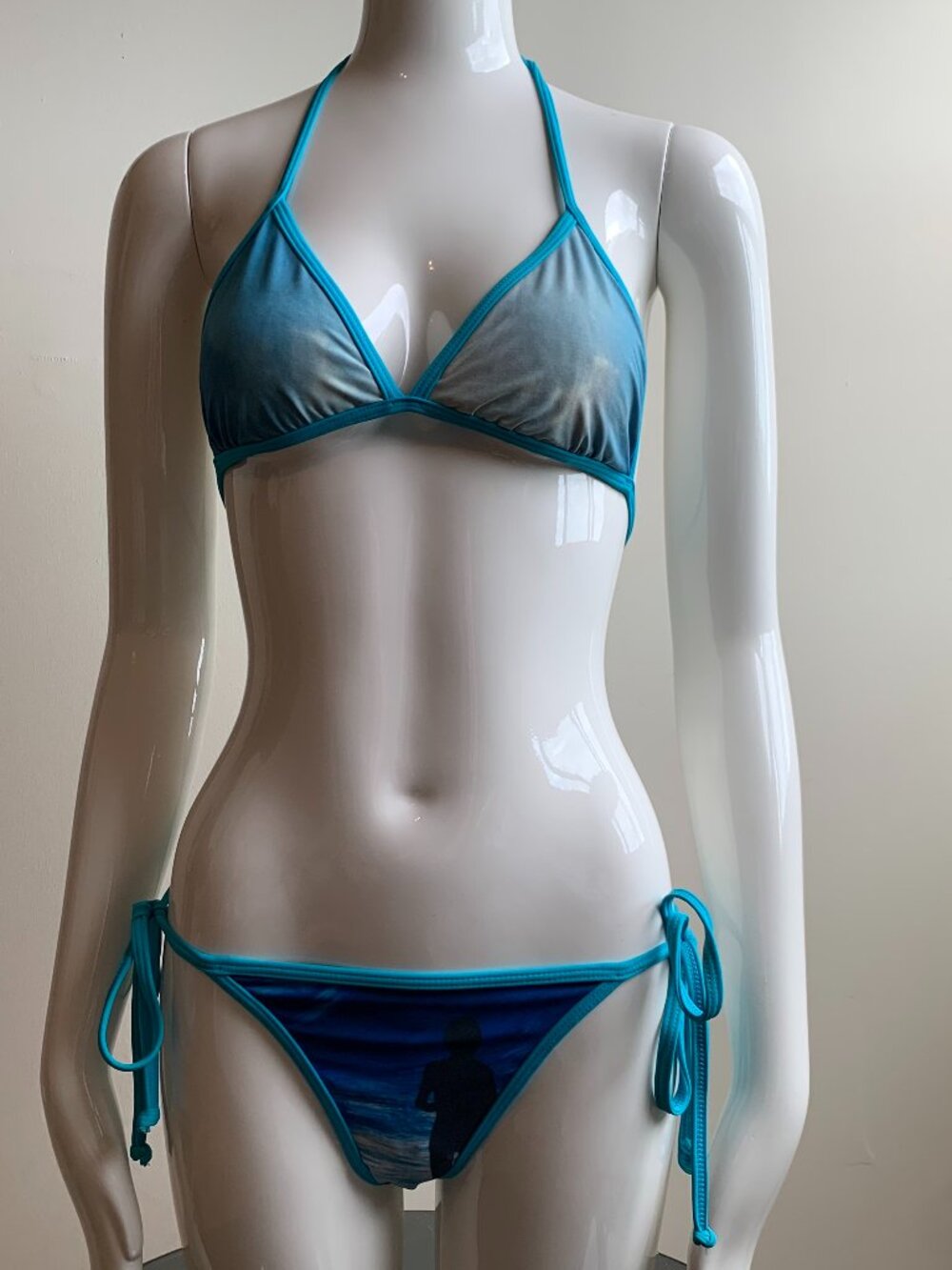 Aaron Chang Surfer ocean wave wave navy reversible photo print bikini